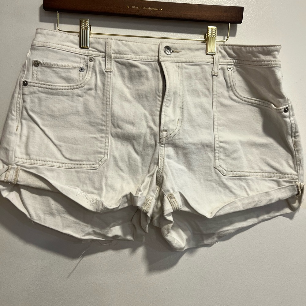 American Eagle Outfitters Easy Shortie White Jean Shorts